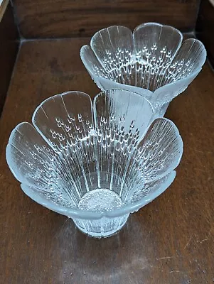 2 X Lasisepat Mantsala Clear Glass Vase Bowl Pertti Kallioinen Finland Iittala • £29