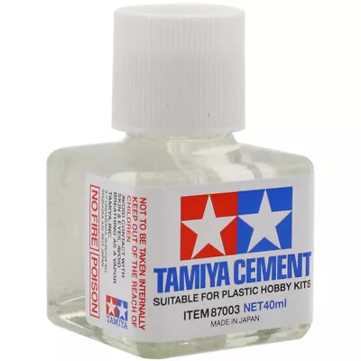 Tamiya 87003 Liquid Cement Adhesive 40ml Bottle For Model Kits With Brush In Lid • £7.60