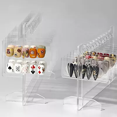 Transparent Acrylic Hook Style Nail Art Display Rack Board Gel Color Works Tools • $12.76