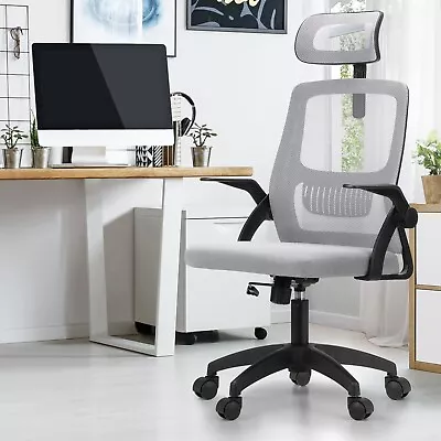 Oikiture Mesh Office Chair Executive Fabric Gaming Seat Racing Tilt Computer BKG • $88.90
