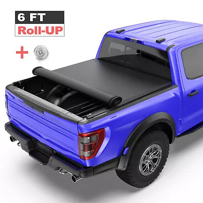 6FT Roll-Up Soft Bed Tonneau Cover  W/LED Fits 94-03 Chevy S10 GMC Sonoma S15 • $135.79