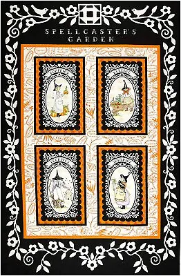 2.6 Yards Quilt Cotton Fabric - Maywood Studio Spellcaster's Garden Halloween Pn • $19.99