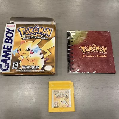 Pokemon Yellow Gameboy Color (GBC) Complete (CIB) Authentic Battery Works • $220