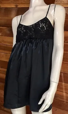 Vintage Val Mode Black Size Small Babydoll Nightgown   #10379 • $12.95