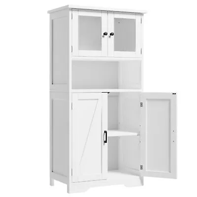 Kitchen Pantry Storage Cabinet With Doors And Shelves 50.4  Freestanding Cabinet • $103.73