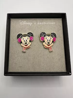 New Disney X Baublebar Minnie Mouse Earrings With Pink Earmuffs • $22.99