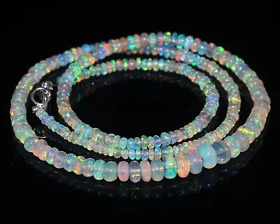 Genuine Opal Bead Natural Ethiopian Welo Fire Opal Beads 3-5mm 20  Necklace #209 • $24.99