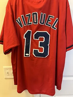 Omar Vizquel Cleveland Indians Signed Autographed Jersey XL MLB Baseball JSA • $50