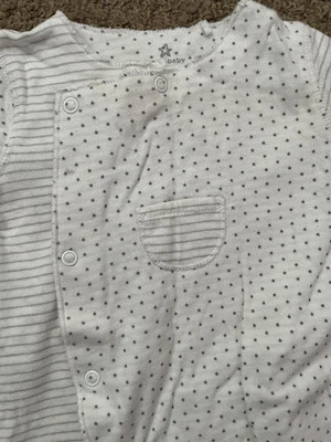 £3.90 • Buy Next Baby Unisex Babygrow, 0-3 Months, Spots & Stripes, Popper Fastening