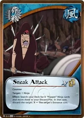 Sneak Attack - M-912 - Uncommon - 1st Edition - Foil Kage Summit Played - Naruto • $2.19