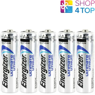 5 Energizer Aa Ultimate Lithium L91 Batteries 1.5V Mignon Stilo LR6 New • $27.41