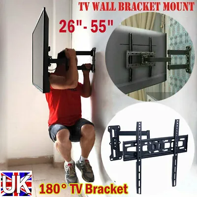 TV Wall Bracket Mount Tilt Swivel For Samsung Sony LG 26 32 40 43 50 55 Inch • £11.29