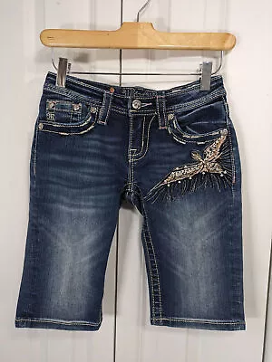 Miss Me Girls Size 12 Bermuda Jean Shorts Blue Style JK5999M3 • $30