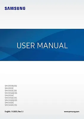 Samsung Galaxy S22 S22+ 5g Ultra Instruction Manual Guide Handbook 200 Pages • £14.99