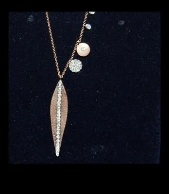 NWOT Meira T 14K Rose Gold Diamond Pendant Necklace 16  SALE • $1499