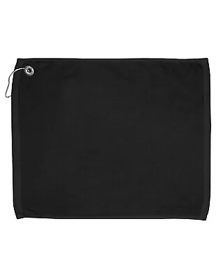 C1625GH Carmel Towel Company Golf Towel QiWth Grommet And Hook Black-One Size • $9.33