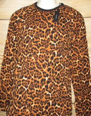 Mens Natori Cheetah Leopard Animal Print Long Sleeve Raglan T-shirt Size M • $25.90