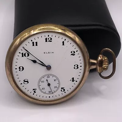 1918 Elgin National Watch Co Pocket Watch 16S 15J Grade 312 Gold Filled • $23.50