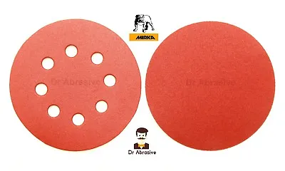 £4.89 • Buy 125mm Sanding Discs MIRKA  5  Pads Orbital Sandpaper 8 Hole / Plain Grits 40-600