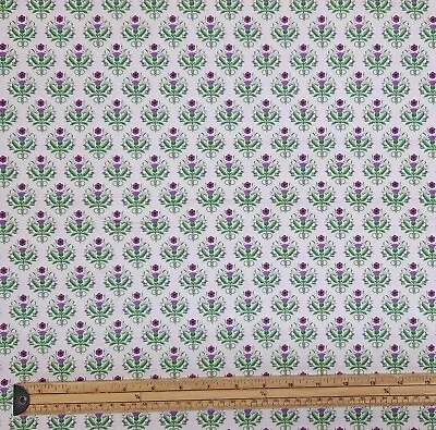 Highland Celtic Floral Thistle Cotton Fabric Deer Tartan Spring Patchwork • £2.70