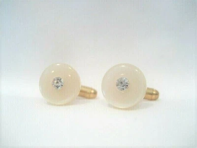 £6.20 • Buy Inherited. Goldtone Dress Cufflinks, Small White Circle, Central Diamante