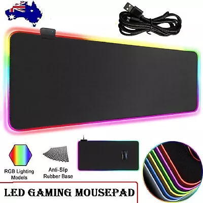 RGB LED Gaming Mouse Pad Large Keyboard Desk Mat Extended Anti-slip Rubber Gift • $23.49