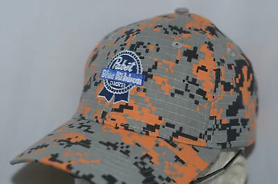 $20.99 • Buy Pabst Blue Ribbon Hat Beer Trucker Hunting Logo Blaze Orange PBR Shirt Camo Cap