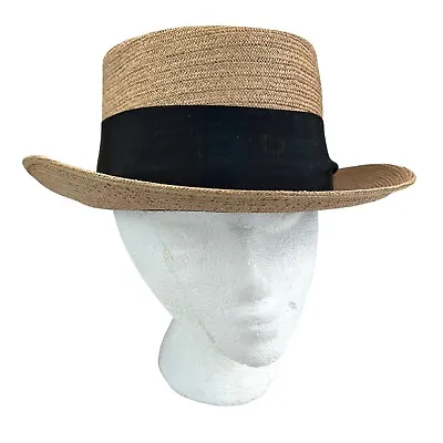 Churchill Ltd Vintage 1950’s Italian Capper & Capper Panama Leghorn Straw Hat • $75.97