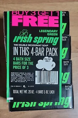 Vintage 4 Pack Irish Spring Bar Soap Legendary Green 1980's • $29.99