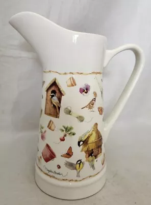 Marjolein Bastin Signed Bird Decor Pitcher Hallmark Natures Sketchbook Birds 10” • $29.95