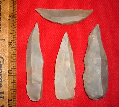 (4) Select Big Mesolithic Artifacts 3 Blades & A Knife Ancient African Artifacts • $29.50