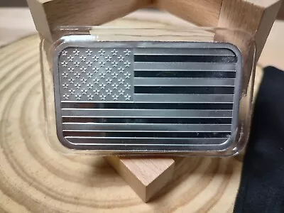 5 Oz .999 Fine Silver Bar American Flag Perfect For Stacking In Original Slip • £112.44