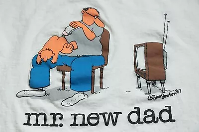 Vintage 80s Jim Benton T-Shirt Mr. New Dad Fruit Of The Loom 1987 L Shirt • $24.99