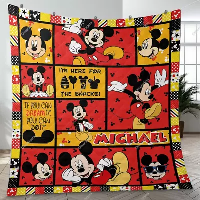 Personalized Mickey Mouse SOFA BLANKET Halloween Gift Best Price Us Size • $71.24