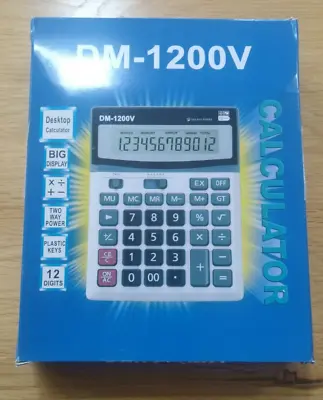 £12.99 • Buy DM-1200V HIHUHEN Large Calculator Solar & Battery Power 12 Digit Big Display