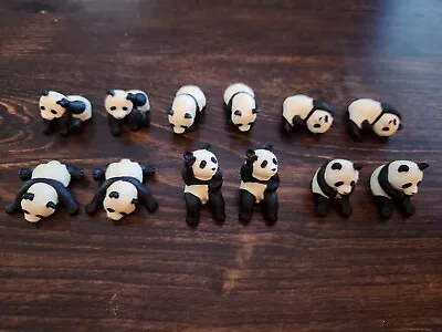 12 Mini Panda Figures ( Hard Plastic ) • $6.79