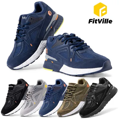 Fitville Extra Wide Sneakers Arch Fit Comfort Men Walking Shoes For Flat Feet • $59.99