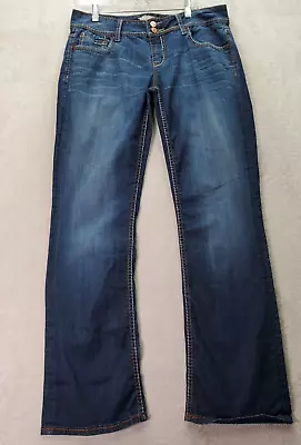 VIGOSS Bootcut Jeans Women's Size 11 Blue Denim Pockets Flat Front Thick Stitch • $29.93