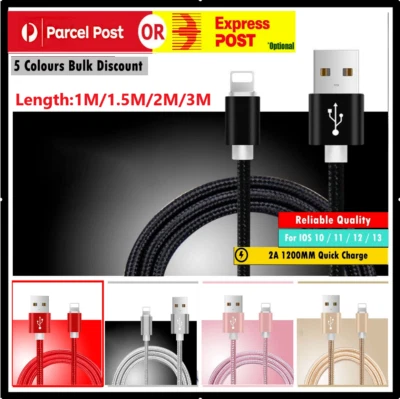 $19.99 • Buy 5X Fast USB Charging Cable Charger Cord For Apple IPhone 7 8 X 11 12 13 Pro Ipad