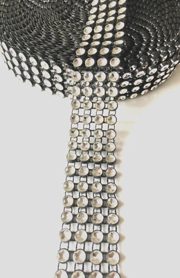 £2.95 • Buy Diamante Effect, Rhinestone Mesh Ribbon Trimming Bridal Craft X 1METER 