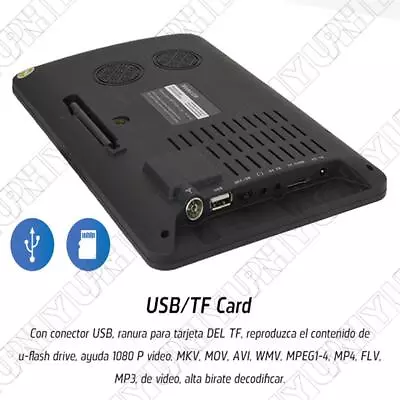 1x Portable 9'' TFT LED HD TV DVB-T2 Television Digital Analog Car Home HDMI VGA • $104.30