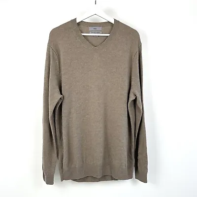 Mens M&S Wool Jumper Size XL Chest 44 -46  Extra Fine Lambswool Oatmeal Beige  • £18.99