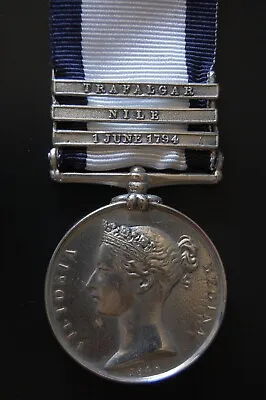 Sterling Silver Navy Gsm Medal 1847. Clasp   Trafagar Nile 1 June 1794 • £75