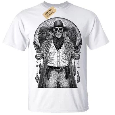 Undead Sheriff T-Shirt Mens Skull Skeleton Gothic Goth Rock Biker Punk • £11.95