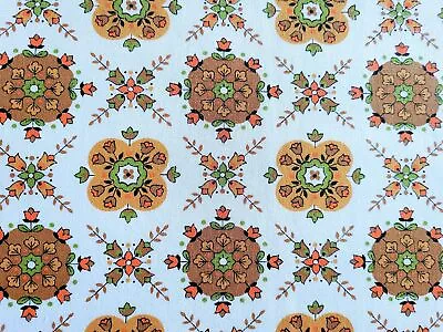 Vintage Mid Century Modern Floral MCM Cotton Fabric 35 Wide 3Yards • $17.50