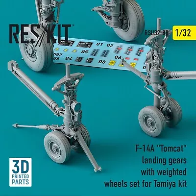 RSU32-0088 Scale 1:32 F-14A Tomcat Landing Gears With Weighted Wheels For Tamiya • $42.21