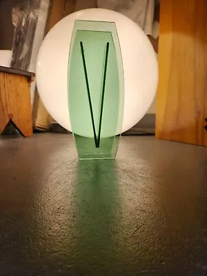 Vtg 80's Flat Glass V Vase - Modern Minimalist Art Deco~ Geometric 12.5  • $20