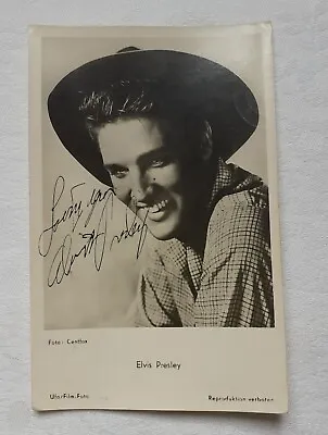 ORIGINAL Elvis Presley Hand Signed Autograph On Photo Card With Dedication 1959 • $1950