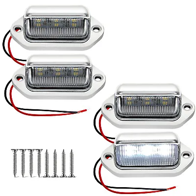 4x Marine Boat RV White LED Deck Courtesy Lights Waterproof Stern Transom Lamp • $14.98