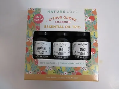 $9.99 • Buy New Boxed Nature Citrus Grove Esstntial Oil Trio  100% Nature 0.33 FL X3pcs